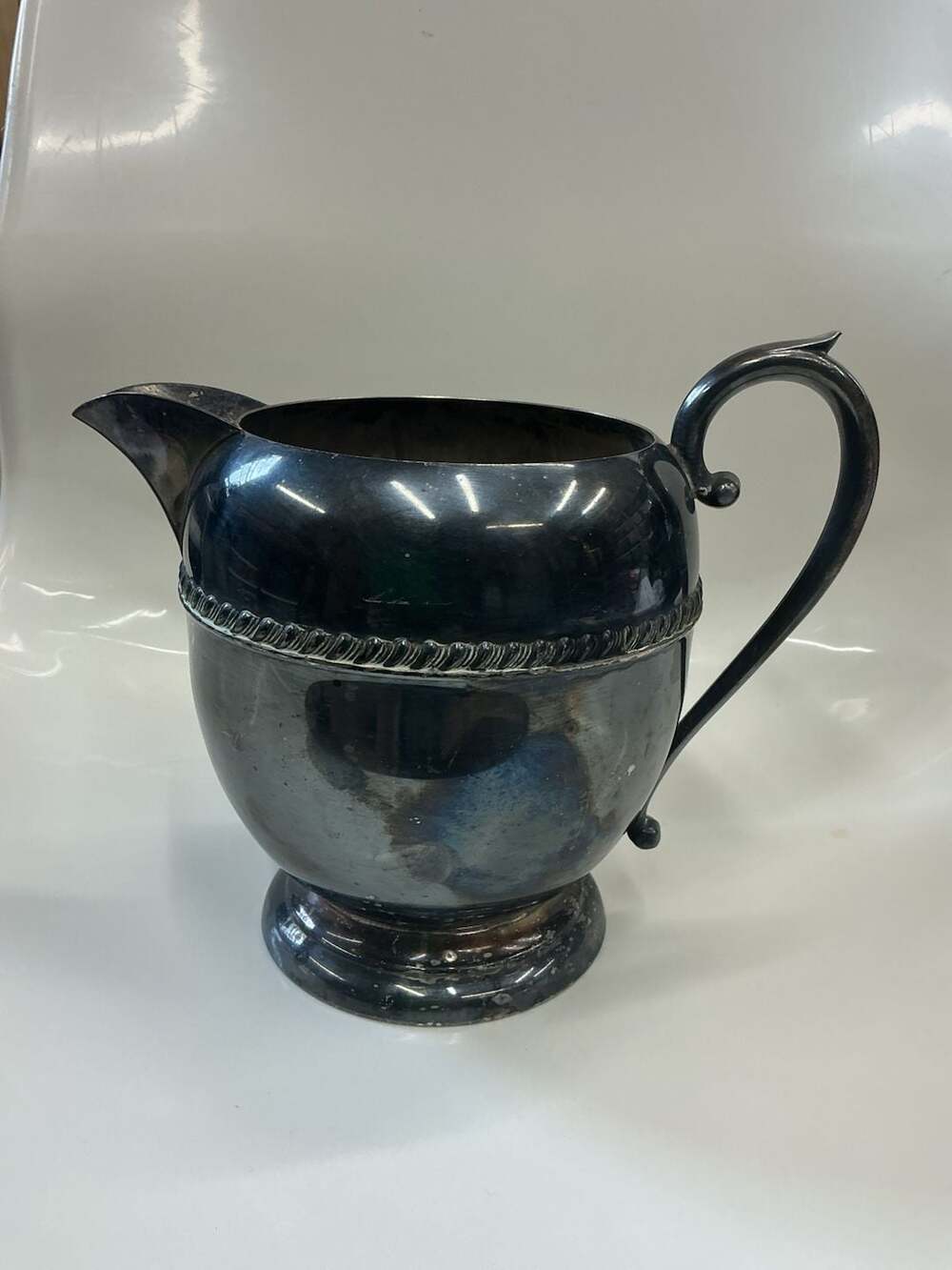 Vintage Sheridan Silver on Copper Water Pitcher with Ice Lip